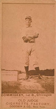 1887 Old Judge Commiskey, 1st B., Chicagos #86-6c Baseball Card