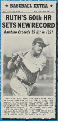 1969 Bazooka Hand Cut Ruth's 60th HR Sets New Record #11 Baseball Card