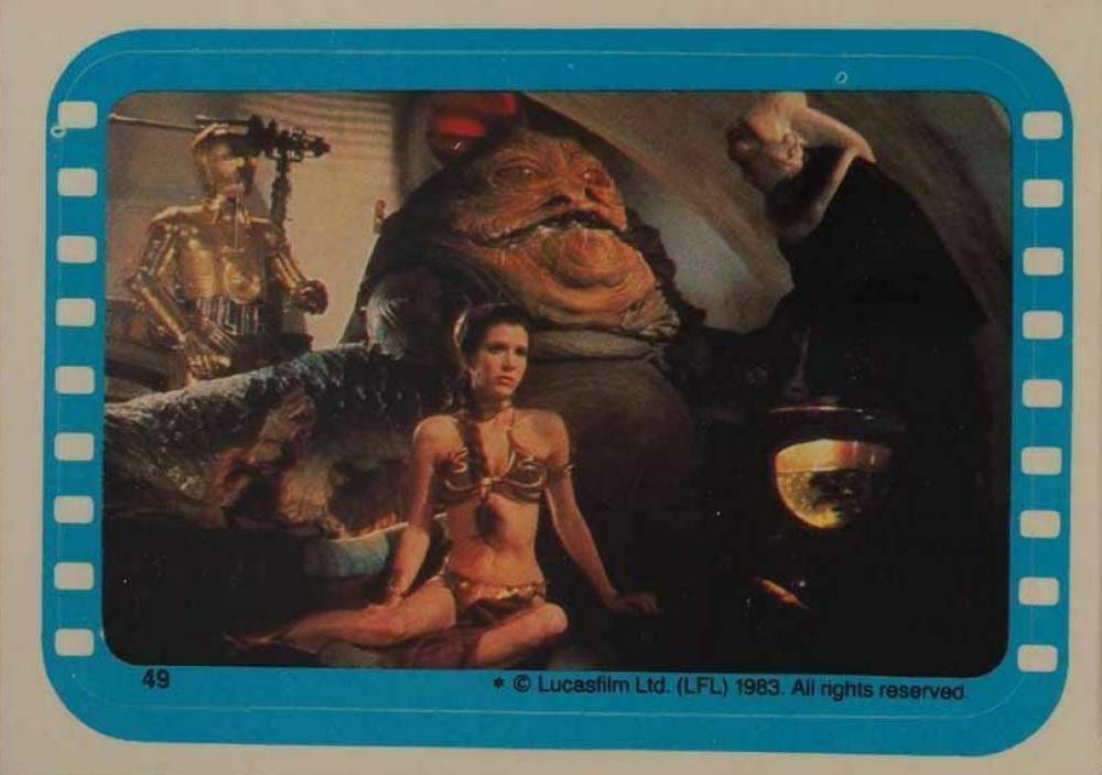 1983 Star Wars Return of the Jedi Stickers Slave Girl Leia #49 Non-Sports Card