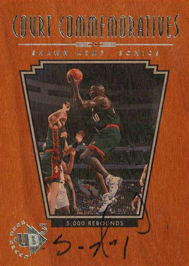1996 UD3 Court Commemorative Autograph Shawn Kemp #C4 Basketball Card