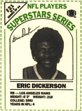 1986 Dairy Pak Cartons Eric Dickerson #21 Football Card