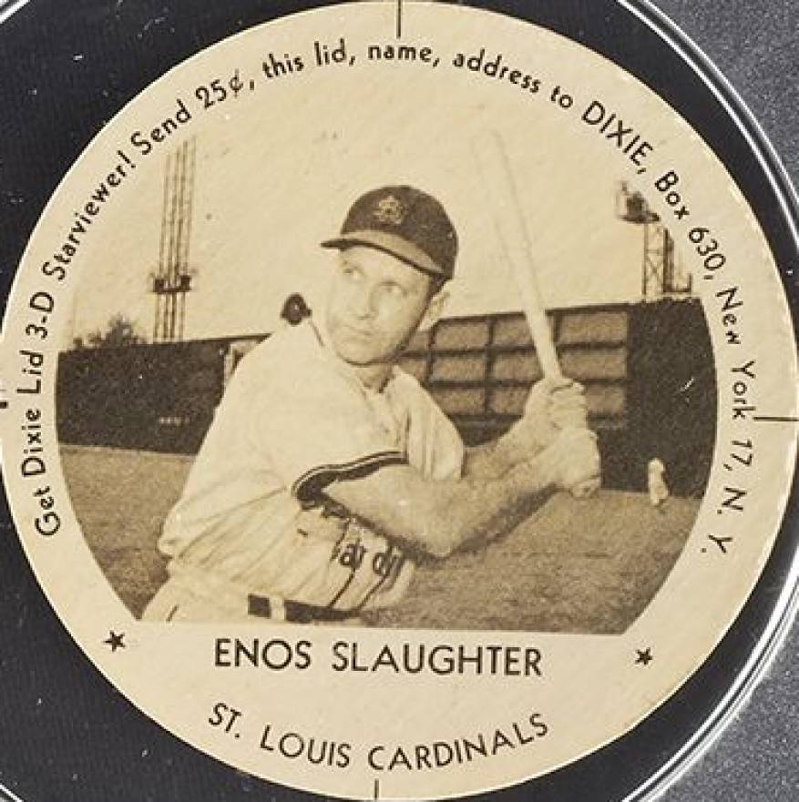1954 Dixie Lids Enos Slaughter # Baseball Card