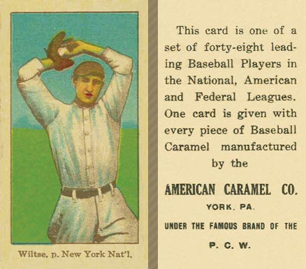 1915 American Caramel Wiltse, p. New York Nat'l # Baseball Card
