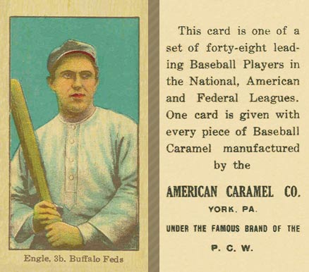 1915 American Caramel Engle, 3b. Buffalo Feds # Baseball Card