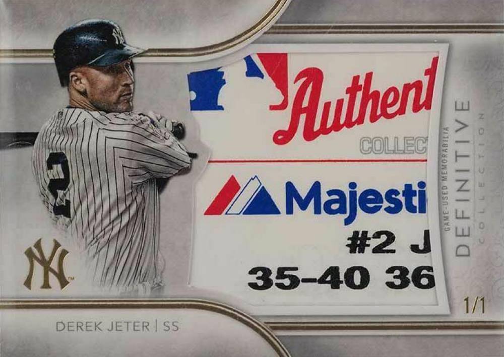 2019 Topps Definitive Collection Definitive Patch Collection 1/1 Derek Jeter #DJ Baseball Card