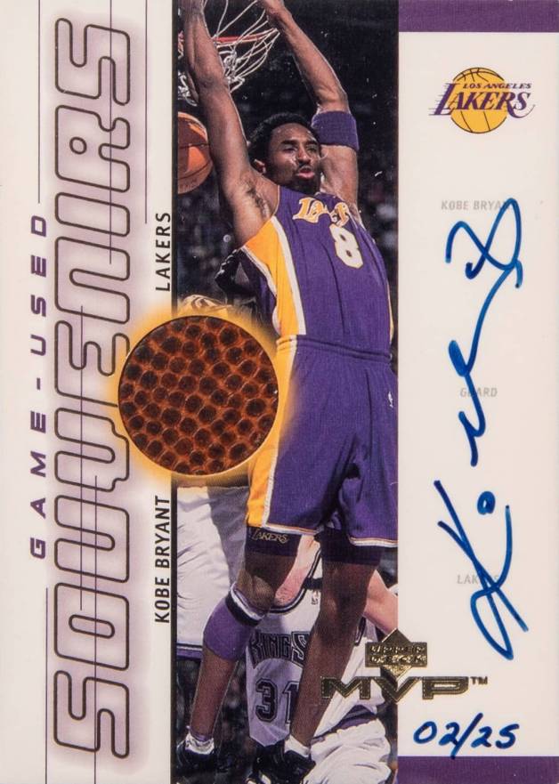 2000 Upper Deck MVP Game-Used Souvenirs Autographs Kobe Bryant #KB-SA Basketball Card