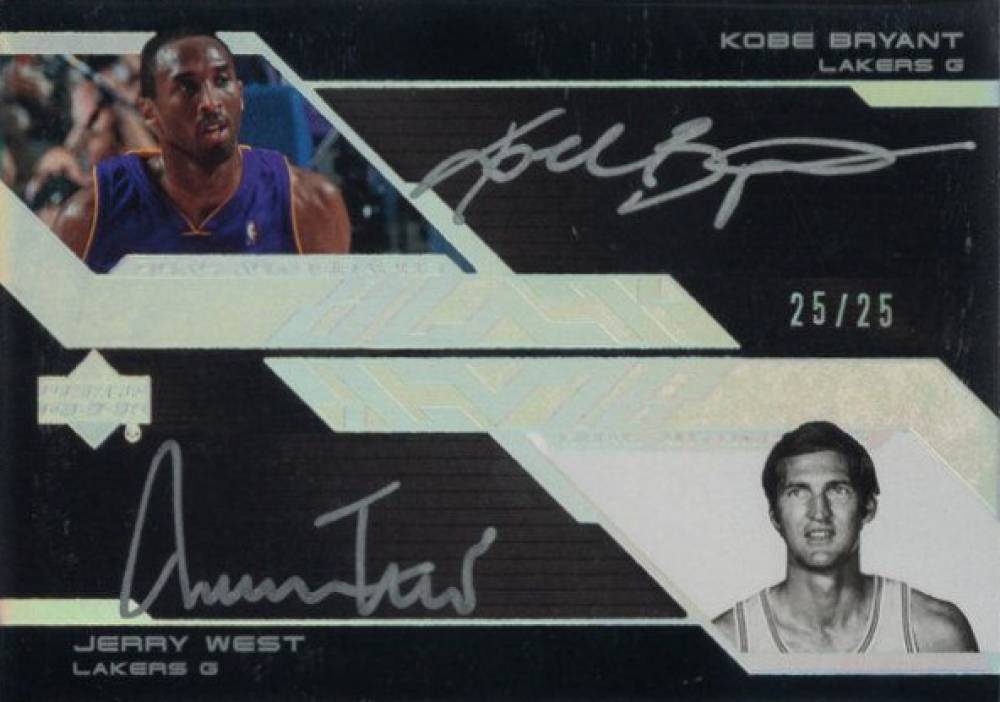 2007 Upper Deck Black Autographs Dual Jerry West/Kobe Bryant #BW Basketball Card