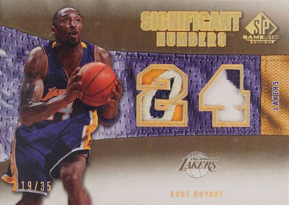 2007 SP Game Used Significant Numbers Kobe Bryant #SNAKB Basketball Card
