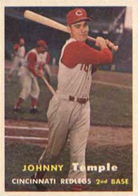 1957 Topps Johnny Temple #9 Baseball Card