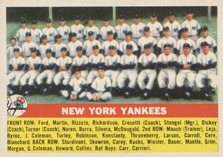 1956 Topps New York Yankees #251 Baseball Card