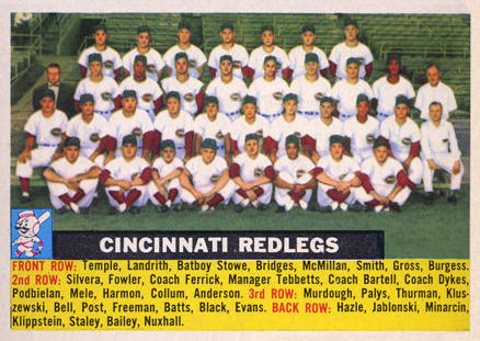 1956 Topps Cincinnati Redlegs #90gc Baseball Card
