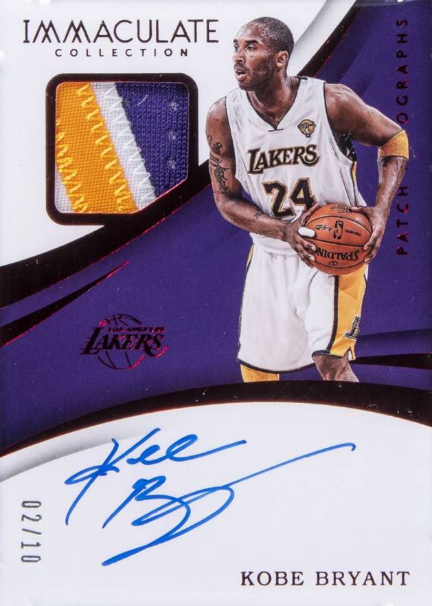 2017 Panini Immaculate Collection Patch Autograph Kobe Bryant #KBR Basketball Card