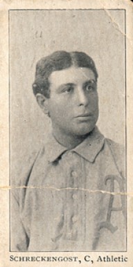 1903 Breisch-Williams (Type 1) !  Schreckengost, C., Athletics #128 Baseball Card