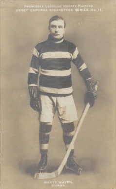 1910 Sweet Caporal Postcards Marty Walsh #11 Hockey Card