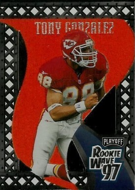 1997 Playoff Contenders Rookie Wave Pennants Tony Gonzalez #9 Football Card
