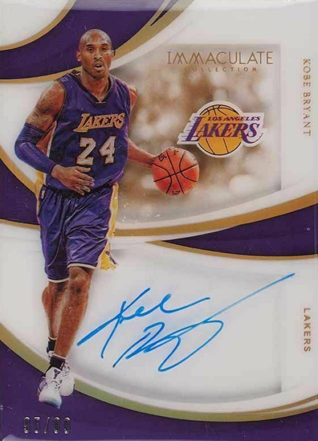 2018 Panini Immaculate Collection Shadowbox Signatures Kobe Bryant #KBR Basketball Card