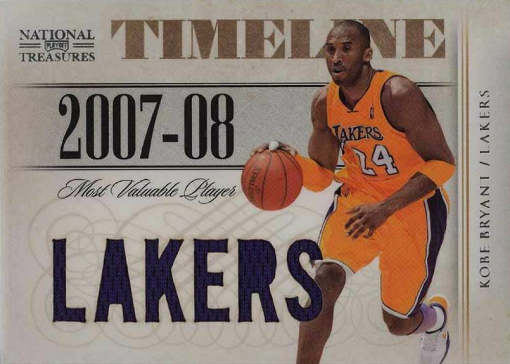 2009 Playoff National Treasures Timeline Materials Custom Team Name Kobe Bryant #1 Basketball Card