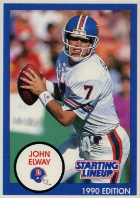 1990 Kenner Starting Lineup John Elway # Football Card