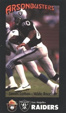 1988 Raiders Smokey James Lofton # Football Card