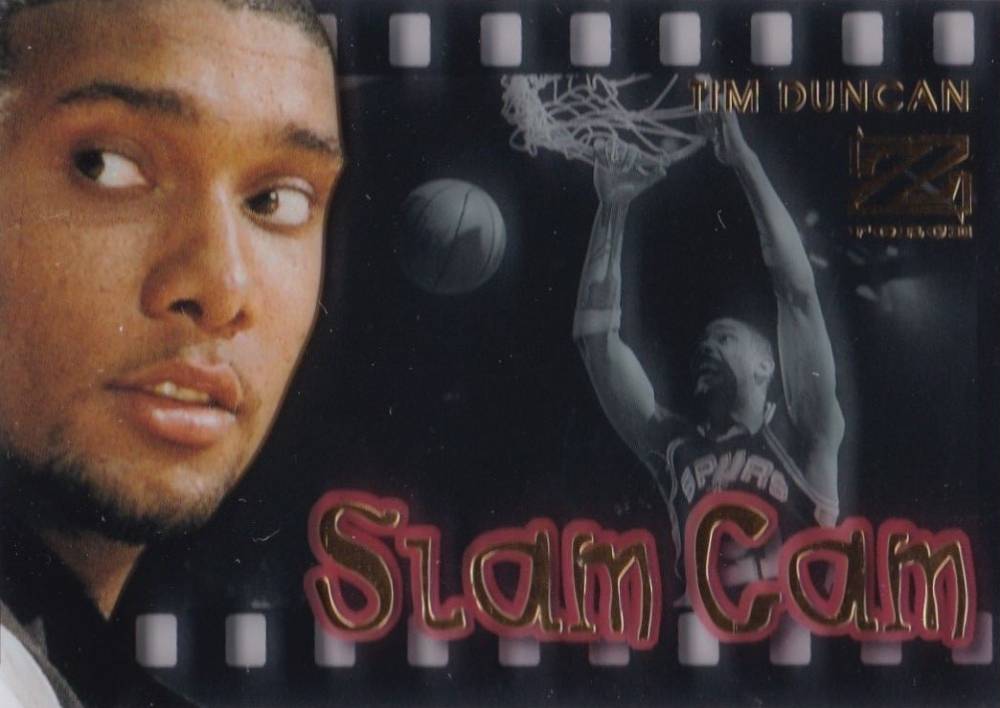 1997 Skybox Z-Force Slam Cam Tim Duncan #3 Basketball Card