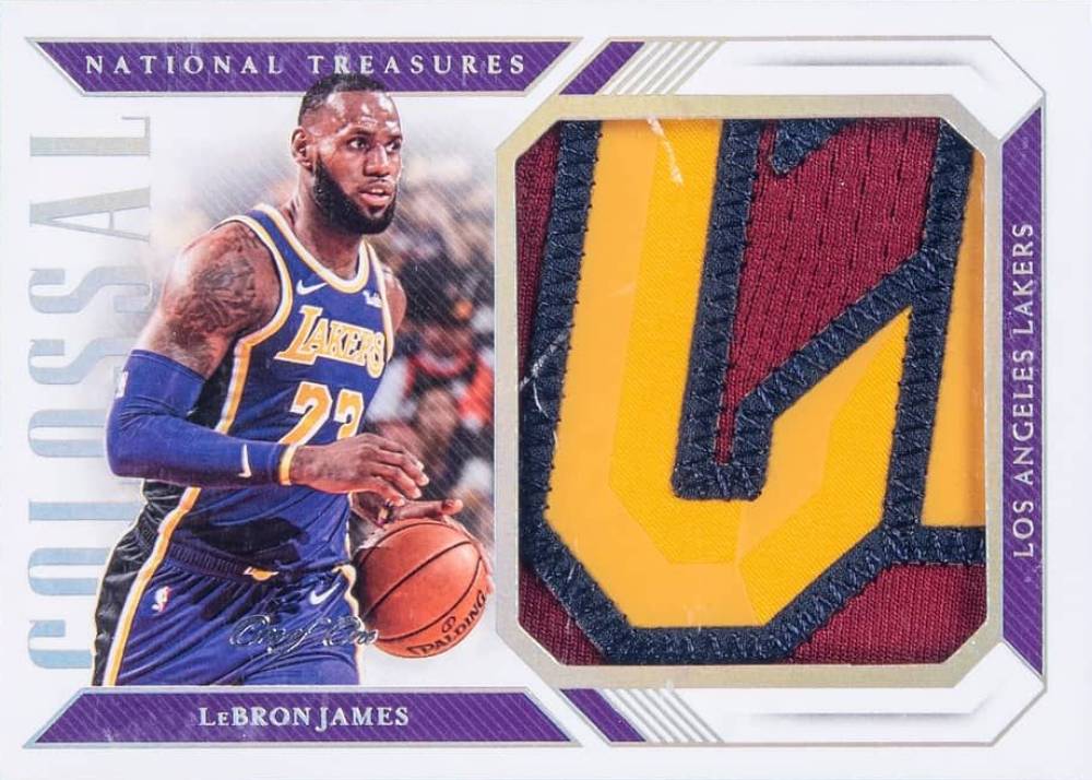 2018 National Treasures Colossal Materials LeBron James #LJ Basketball Card