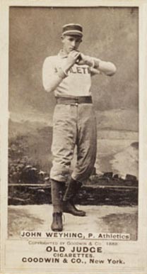 1887 Old Judge John Weyhing, P. Athletics #492-1a Baseball Card