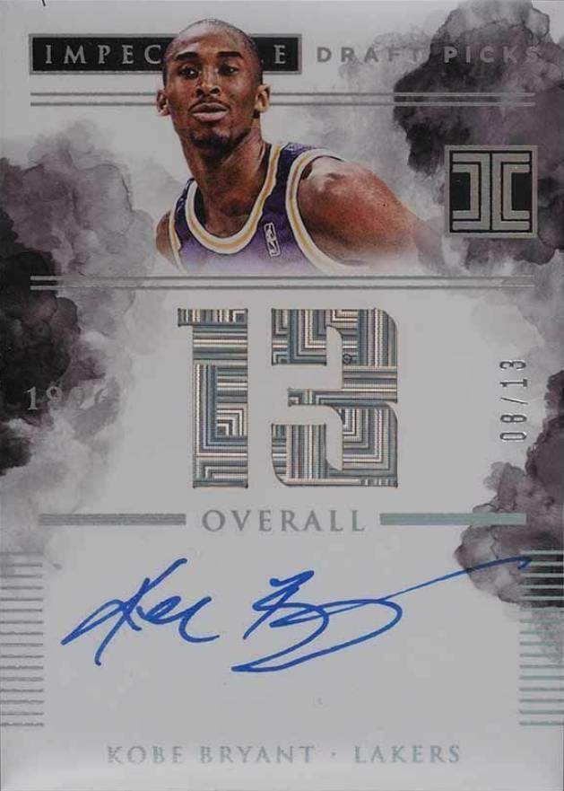 2017 Panini Impeccable Impeccable Draft Pick Autographs Kobe Bryant #KBR Basketball Card