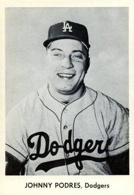 1958 Dodgers Team Issue Johnny Podres #19 Baseball Card