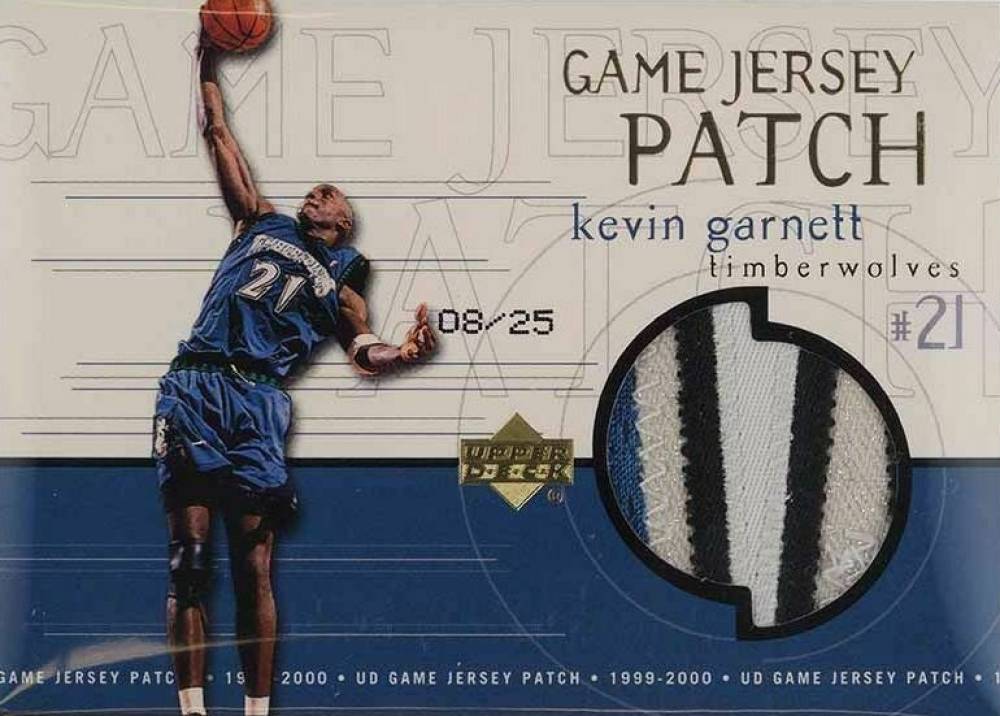 1999 Upper Deck Game Jerseys Patch Kevin Garnett #KG Basketball Card