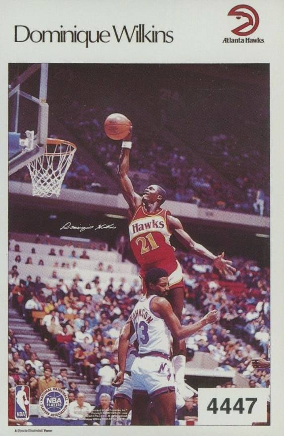 1986 Sports Illustrated Poster Test Sticker Dominique Wilkins #4447 Basketball Card