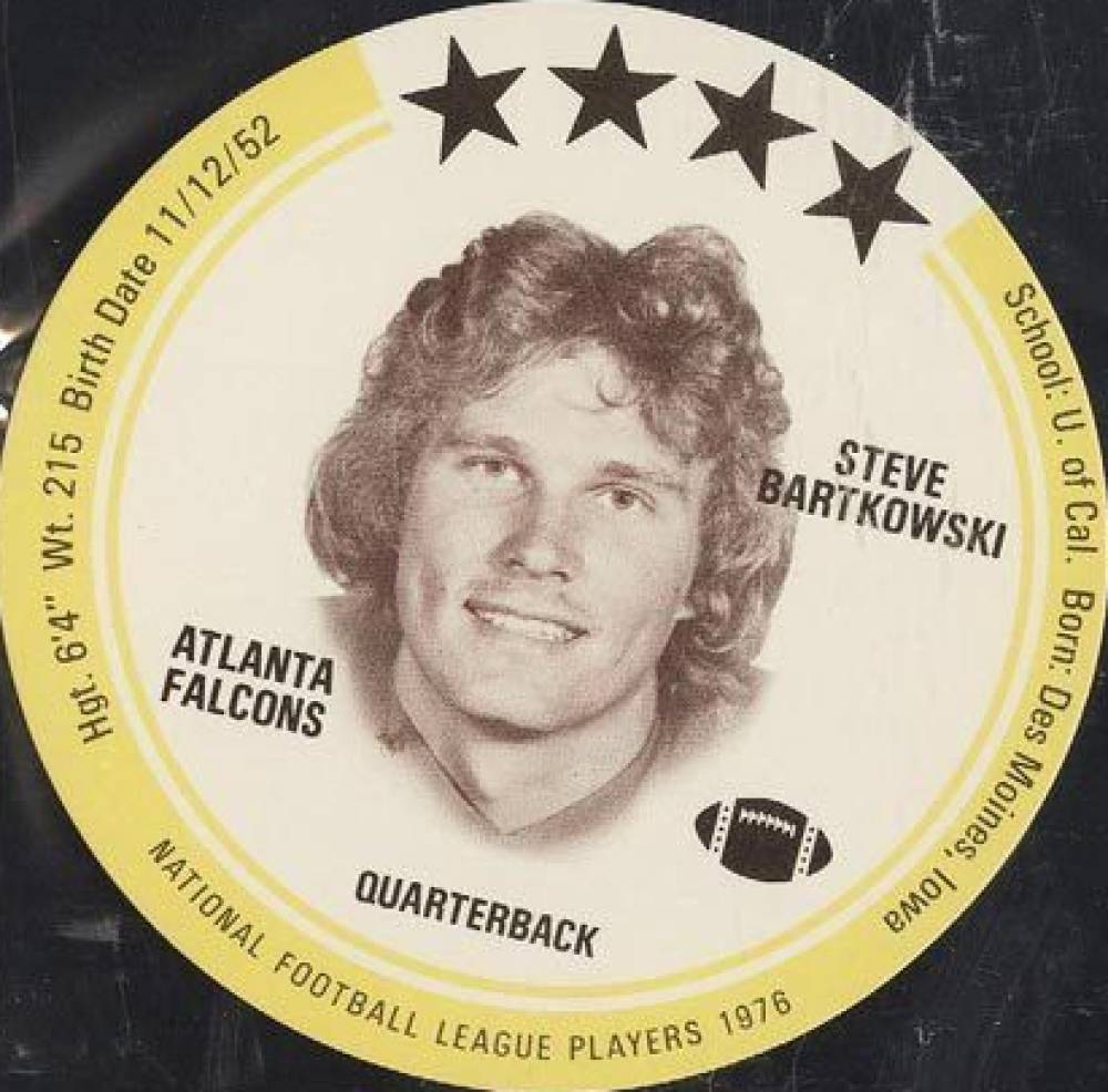 1976 Buckmans Discs Steve Bartkowski # Football Card