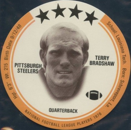 1976 Buckmans Discs Terry Bradshaw # Football Card
