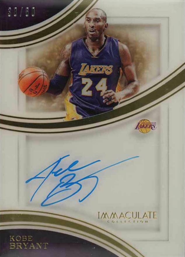 2015 Panini Immaculate Collection Shadowbox Signatures Kobe Bryant #SS-KB Basketball Card