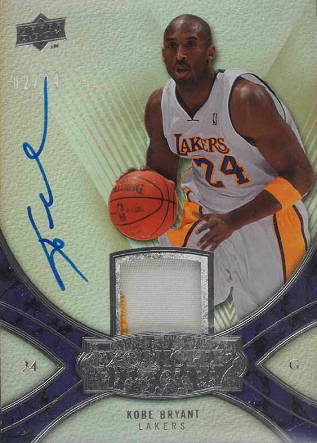 2008 Upper Deck Exquisite Collection Player Box Patch Autograph Kobe Bryant #KB Basketball Card