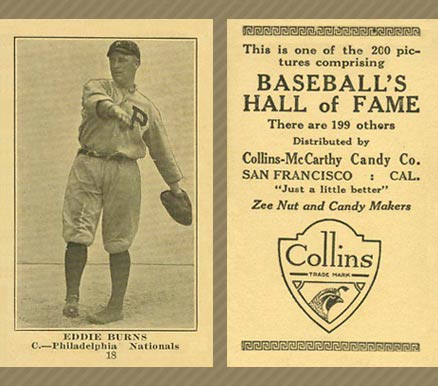 1917 Collins-McCarthy Eddie Burns #18 Baseball Card