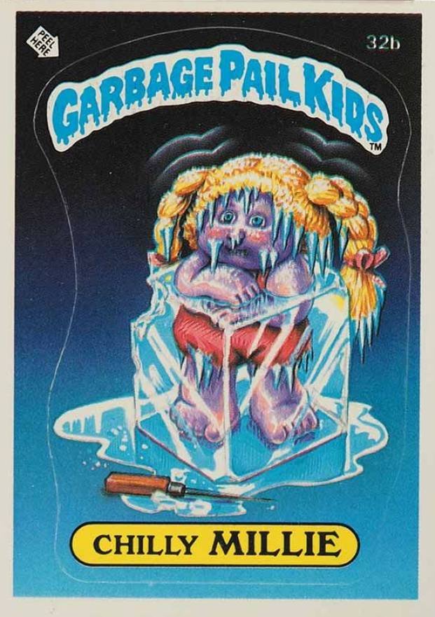 1985 Garbage Pail Kids Stickers Chilly Millie #32b Non-Sports Card