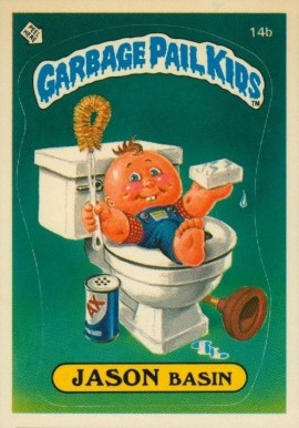 1985 Garbage Pail Kids Stickers Jason Basin #14b Non-Sports Card
