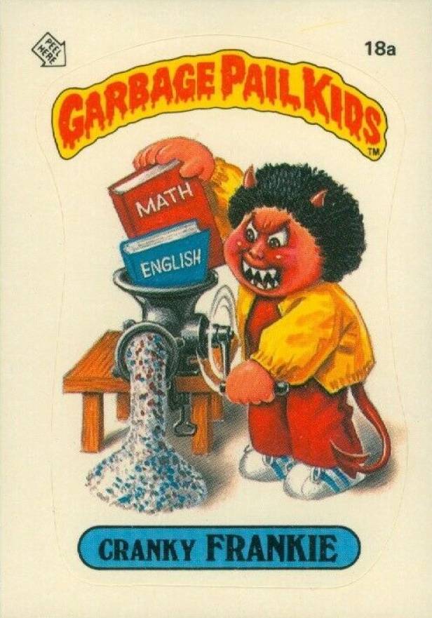 1985 Garbage Pail Kids Stickers Cranky Frankie #18a Non-Sports Card