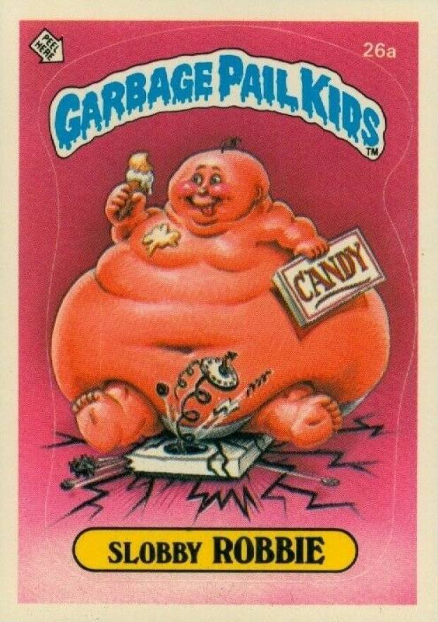 1985 Garbage Pail Kids Stickers Slobby Robbie #26a Non-Sports Card