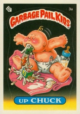 1985 Garbage Pail Kids Stickers Up Chuck #3a Non-Sports Card