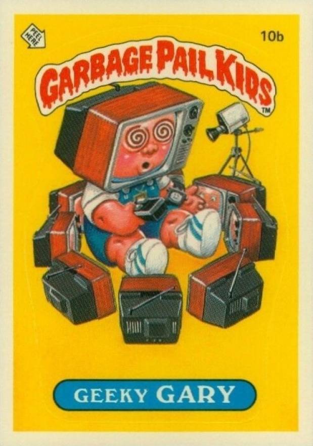 1985 Garbage Pail Kids Stickers Geeky Gary #10b Non-Sports Card