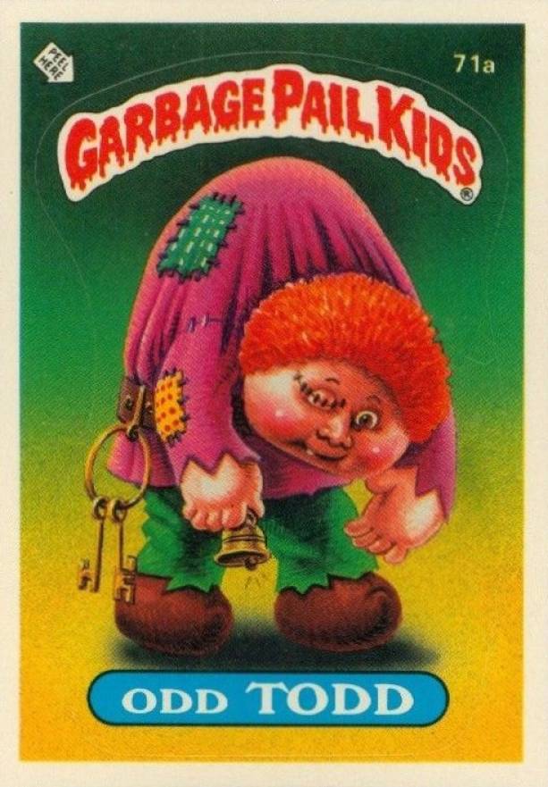 1985 Garbage Pail Kids Stickers Odd Todd #71a Non-Sports Card