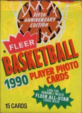 1990 Unopened Packs 1990 Fleer Wax Pack #90Fwp Basketball Card