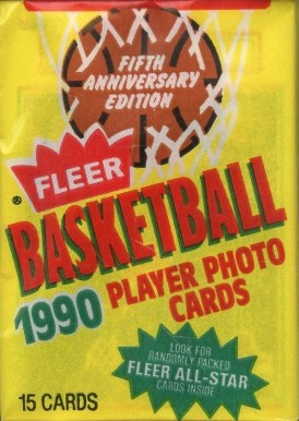 1990 Unopened Packs 1991 Fleer Wax Pack #91Fwp Basketball Card