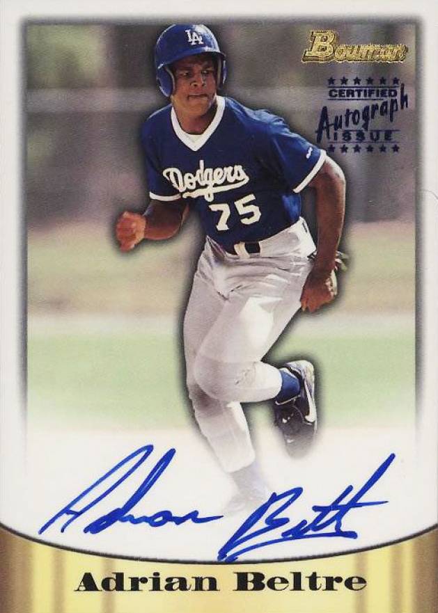 1998 Bowman Certified Autograph Adrian Beltre #1 Baseball Card