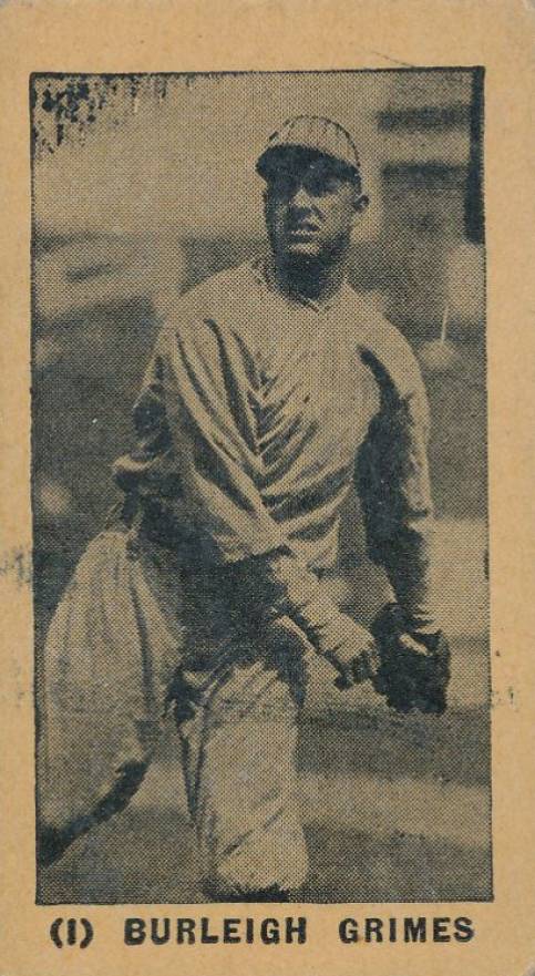 1927 York Caramels Type 1 Burleigh Grimes #1 Baseball Card
