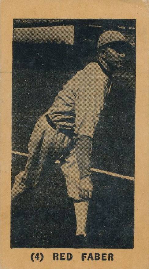 1927 York Caramels Type 1 Red Faber #4 Baseball Card