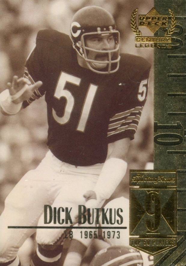 1999 Upper Deck Century Legends Dick Butkus #9 Football Card
