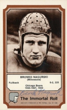 1974 Fleer HOF Bronko Nagurski #25 Football Card