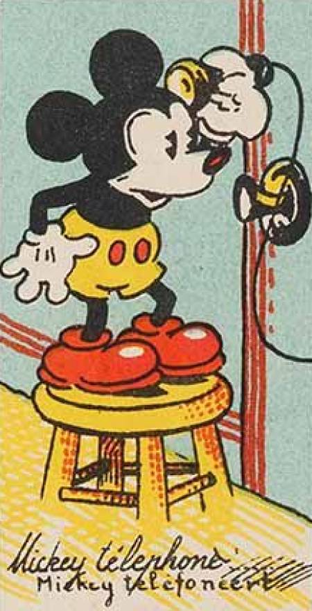 1930  Chocolaterie Rubis Verviers Mickey Mouse Mickey telephone # Non-Sports Card